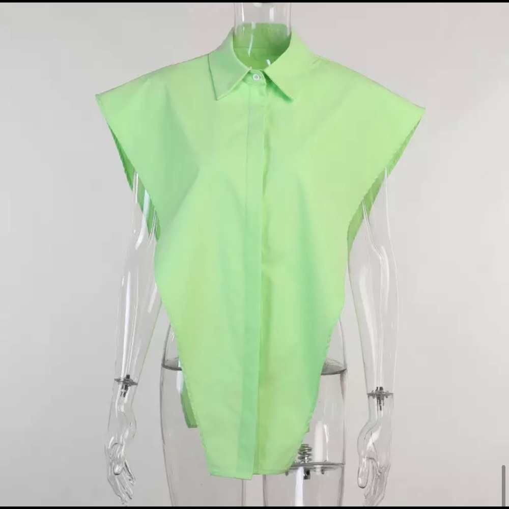 Casual sleeveless crop top (Lime Green)